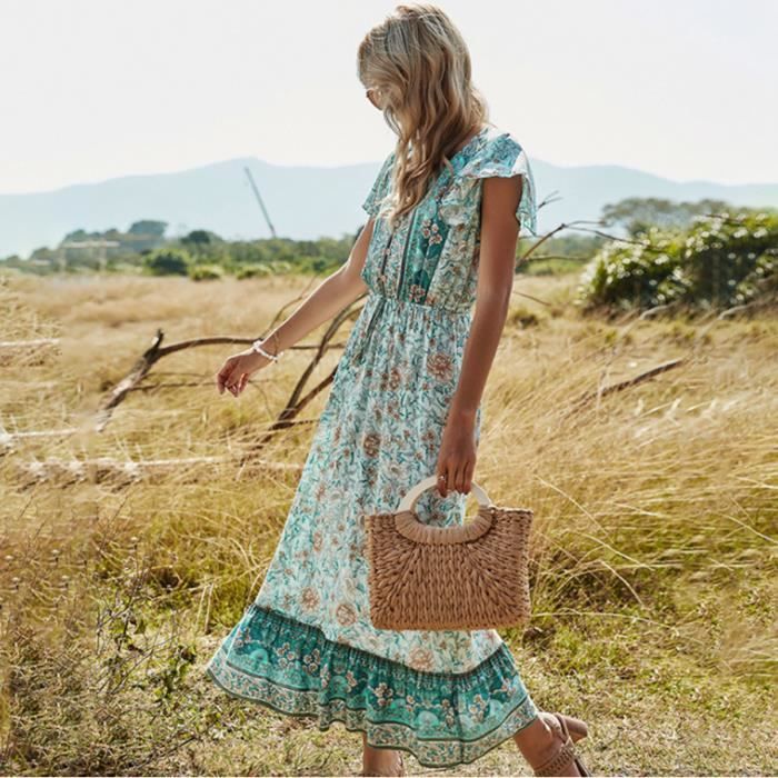 Robe imprimé vert on sale