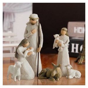 Lot De 11 Santons De Crèche – Grande Taille – Artisanaux En Polyrésine – Occasion