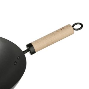 Wok En Acier Carbone Forgé à La Main 50 Cm - Anti-adhésif Naturel, Compatible Induction Et Gaz, Sans Revêtement