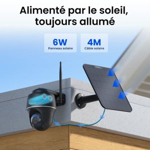 Tosuny Caméra De Sécurité Solaire 4K Sans Fil Extérieure