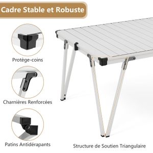 Table Pliante D’extérieur En Aluminium – Ultra Légère Pour Randonnée, Camping, Pêche