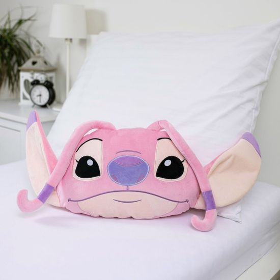 Angel Coussin Peluche 2-en-1 Lilo & Stitch 25cm - Peluche Pliable En Coussin Rose Doux, Cadeau Enfant