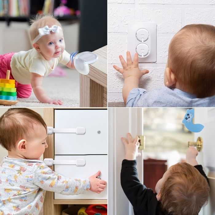 20 Protections Prises Enfants - Sécurité Rotative Anti-électrocution - Installation Sans Vis