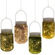 Lanterne de jardin solaire en verre style mason jar - Outsunny-0