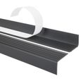 80cm profilé d'escalier nez de marche adhésif antidérapant PVC gris foncé ND, 40 x 25 mm-0
