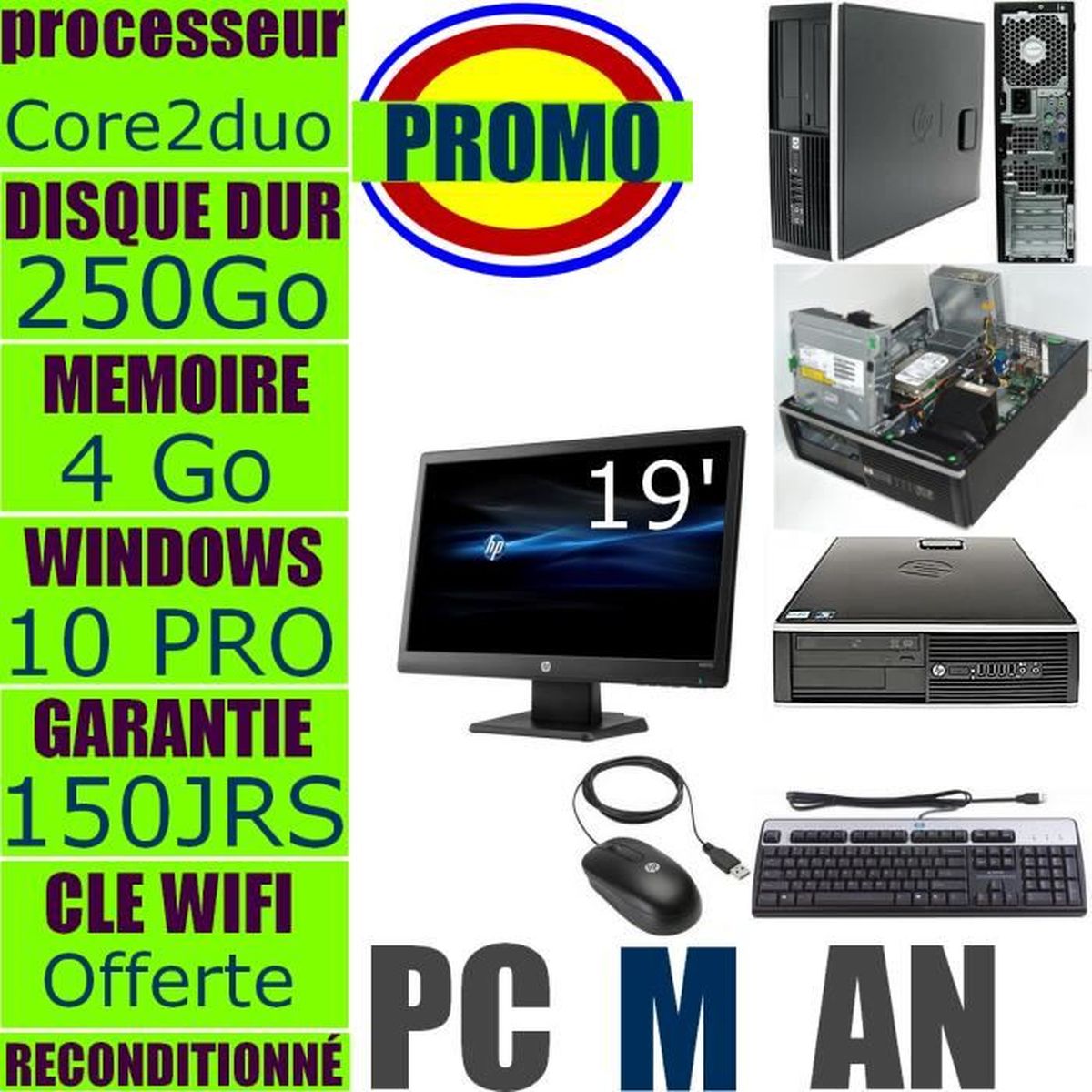 Ordinateur De Bureau Complet Core2duo En Ecran 19 Selon Modele Disponible Hp Dell Lenovo Acer Samsung Clavier Souris Windows10 W Prix Pas Cher Cdiscount