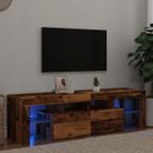 vidaXL Meuble TV avec lumières LED vieux bois bois d'ingénierie, support TV, meuble multimédia, console TV, meuble hifi, 856303
