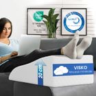 ELONEO Coussin Relève-Jambes en Mousse Mémoire, Housse Lavable Jacquard, 65x40x20 cm, Blanc – Confort et Repos Optimal