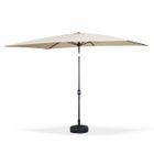 SWEEEK Parasol droit rectangulaire 2x3m - Touquet Sable - mât central en aluminium orientable et manivelle d'ouverture