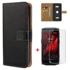 BOONGET Haute Qualité Housse Crosscall Core M5 Luxe Étui à rabat Housse Noir + HD Verre Trempé Crosscall Core M5 Protection Écran