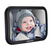 Deryan Luxe XL Miroir de voiture réglable pour bébé - Miroir de voiture pour enfant - Miroir de siège arrière pour bébé