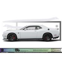 DODGE CHALLENGER Bandes latérales BL - BLANC - Kit Complet  - Tuning Sticker Autocollant Graphic Decals
