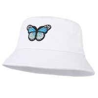 DAMILY® Chapeau De Pêcheur - Protection Solaire Plage Voyage Protection - motif papillon - Blanc
