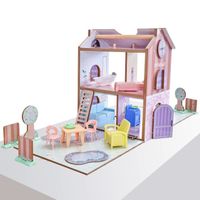 KidKraft - Maison de poupées Play & Store Cottage en bois avec 36 accessoires inclus