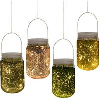 Lanterne de jardin solaire en verre style mason jar - Outsunny