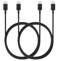 Cable USB-C USB-C Noir 1m pour Samsung Galaxy A14 4G / A14 5G / A34 5G / A54 5G / S23 [LOT 2] Phonillico®
