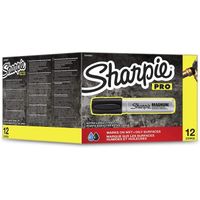 Sharpie Pro Magnum marqueurs permanents, pointe biseautee, noir, boite de 12