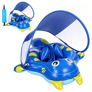 Bouee Bebe avec Pare Soleil XJYDNCG Poignées Antidérapantes, pour 6-4 ans (6-18kg) - Orange - Sport