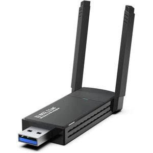 CLE WIFI - 3G SYKA Adaptateur USB WiFi sans fil pour PC portable 1300 Mbps, clé USB 3.0 WiFi 802.11AC avec antenne à gain élevé 2,4 GHz/5 GHz