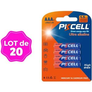 PILES Lot de 20 Piles AAA LR03 Ultra Alcaline PKCell 1.5