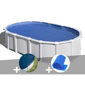 PISCINE Kit piscine acier blanc Gré Haïti ovale 6,34 x 3,9
