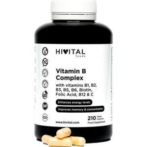 TONUS - VITALITÉ Vitamine B Complex. 210 gélules vegan pour 7 mois. Complexe de Vitamines B avec B1, B2, B3, B5, B6, B12, Biotine et Acide Folique.