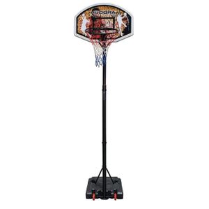 COSTWAY Panier de Basket sur Pied avec Un Poteau Ajustable et Un Panneau Arri/ère pour Ext/érieur ou Int/érieur