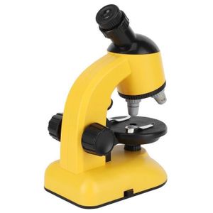MICROSCOPE Young-Fdit Microscope pour enfants Microscope Enfants 40X‑1200X avec Tête de Rotation 360 Jouet Éducatif pour Enfants DébutantsJaun