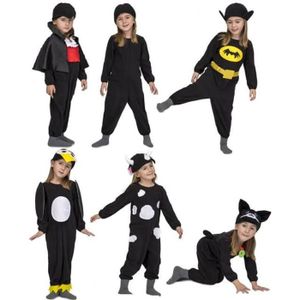 HONMOK Ensemble Halloween Déguisement de Chat Noir pour Enfant