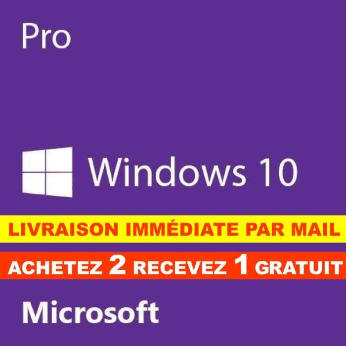 Windows 10 Pro - DVD - 64 Bits - Avec Licence - MicroLink SA