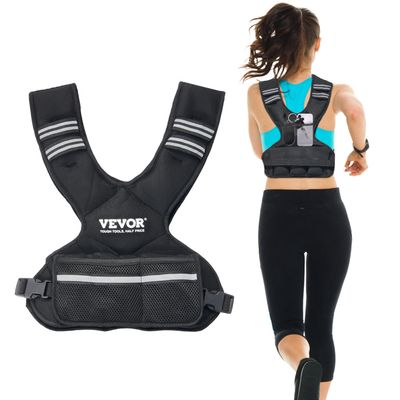 Gilet Lesté Réglable 3kg Pour Course à Pied Et Jogging - Noir