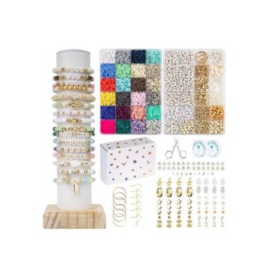 Perles Heishi 5200Pcs Perle Plate Kit Perle pour Bracelet avec Perles Perles Heishi 5200Pcs Perle Plate Kit Perle pour Bracelet avec Perles