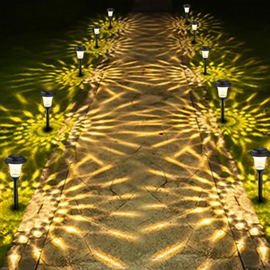 Lampes Solaires de Jardin - JINZDASU - Lot de 6 - LED Blanc Chaud - Acier Inoxydable et Verre