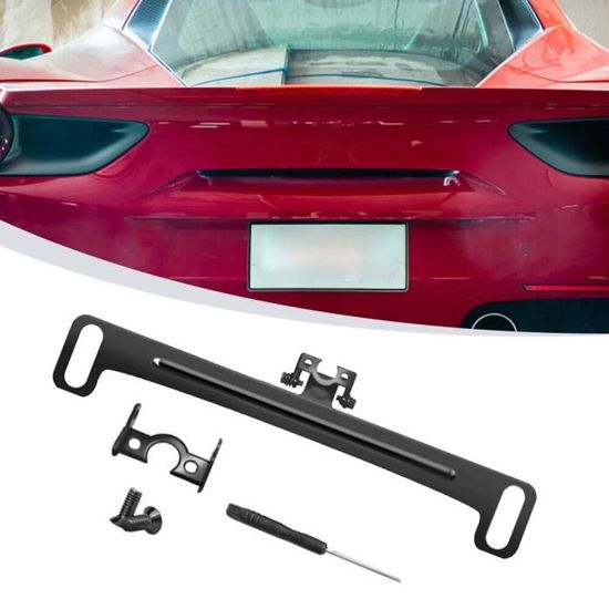 Support Universel Pour Lumière & Plaque Avant – Alliage Aluminium Noir, Design Discret, Fixation Robuste Pour Voitures & 4x4