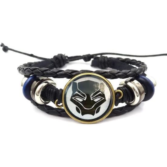 Collana T'Challa Runa Bracciale E Collana Pantera Nera Wakanda Con Ciondolo Runa - King T'Challa Style, Nuovo Bracciale Black Panther Metallo