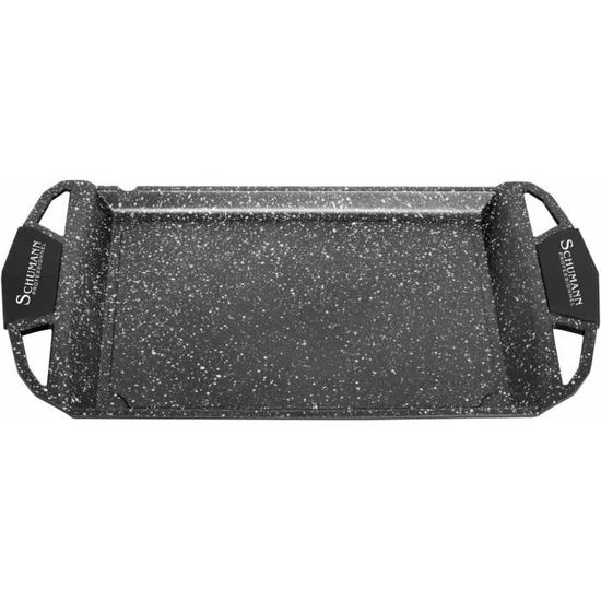 Plancha 'Façon Pierre' 42x27cm - Pour Tous Feux Dont Induction, Sans PFOA, Poignées Amovibles