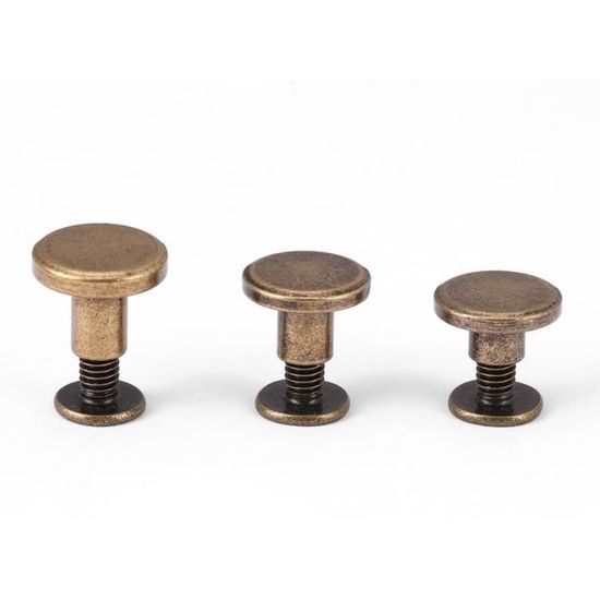 40 Rivets En Cuivre Massif - Tête Ronde Dorée - Dimensions 13mm X 2mm - Pour Bricolage Et Création