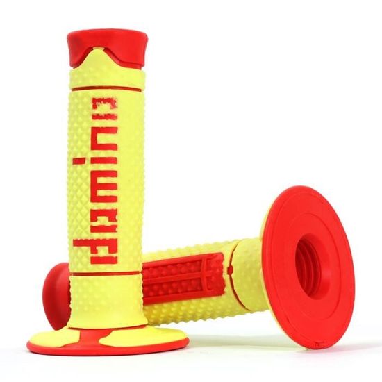 Poignées Moto Antidérapantes Blanc - 22/24mm - 130mm - TPE Souple - Neufes Pour Cyclo, Cross, Quad