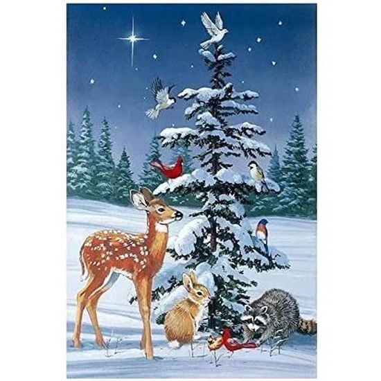 Tapisserie Murale Scène De Neige Et Forêt - 130x150 Cm - Décoration 3D Pour Salon Et Chambre - Thème Noël Hiver