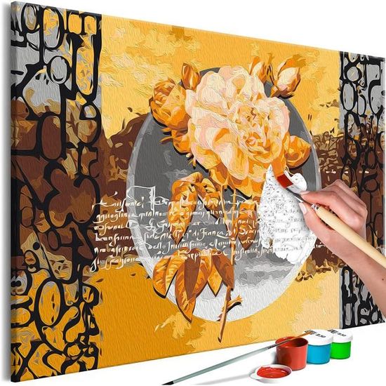 murando Peinture par Numéro Adulte Kit Femme avec bouquet de fleurs Paysage  40x60 cm DIY Tableau Peindre par Nombre Bricolage pour Enfants Numérique