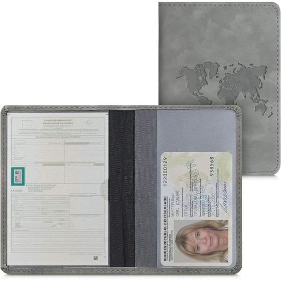Porte permis de conduire - kwmobile - Étui portefeuille simili cuir - Rose - Compartiments cartes - Mixte or rose - Bagagerie - Maroquinerie
