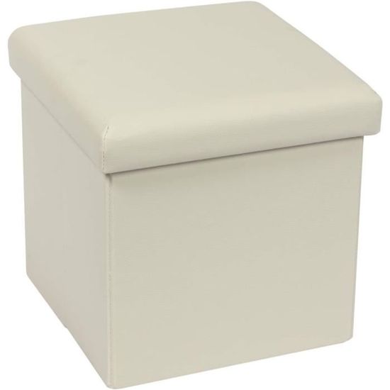 Tabouret Pouf Coffre De Rangement,Boite De Rangement, Cube Siège En Pu