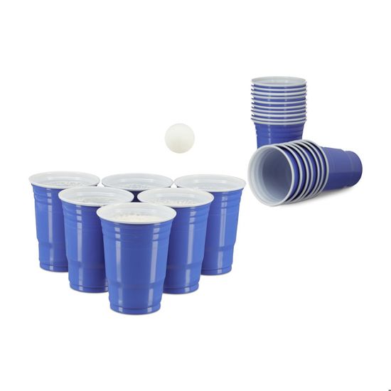 Lot De 100 Gobelets Plastique Réutilisables 500ml + 10 Balles De Ping-Pong – Fêtes, Mariages, Camping