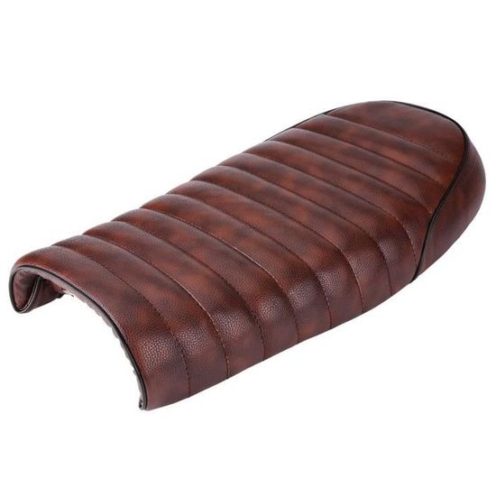 Selle De Moto, PU Cuir Vintage Café Racer Refit Siège Plat Selle