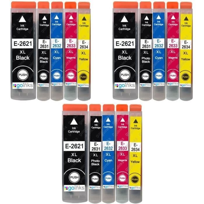 Lot De 2 Cartouches D'encre Jaune Compatibles HP 363Y - 13ml - Marque Go Inks - Neuf