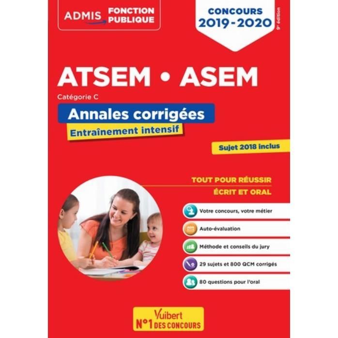 Concours Atsem Asem Annales Corrigees Edition 2019 2020 Achat Vente Livre Parution Pas Cher Soldes Sur Cdiscount Des Le 20 Janvier Cdiscount