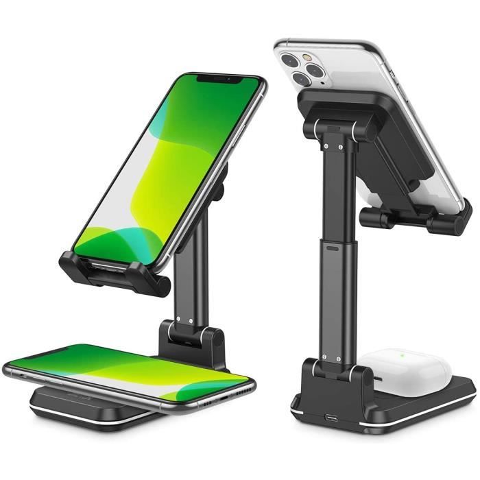 Chargeur Induction iPhone et Samsung OMOTON, Qi Support Chargeur Induction sans Fil Réglable, Chargeur Induction Téléphone pour iPho