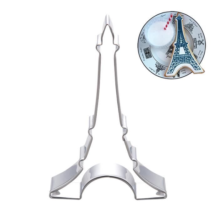 6 Pièces Moule de Biscuit 3D Moule en Acier Inoxydable Tour Eiffel Outil de Cuisson Ustensile de Cuisine
