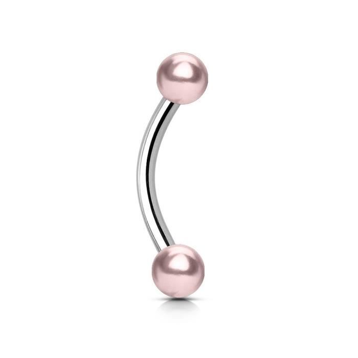 Piercing arcade perle nacrée SWANN rose