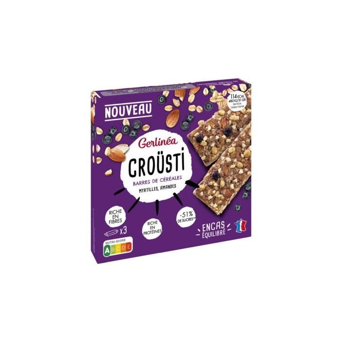 Crousti amande et myrtille Gerlinea, 93 g - DDM: 31/12/22